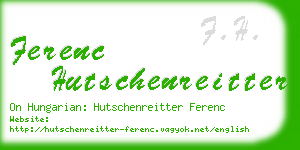 ferenc hutschenreitter business card